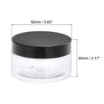 thumbnail image 2 of Uxcell 7oz/ 200ml Round Plastic Jars with Black Screw Top Lid for Storage 2Pack, 2 of 5