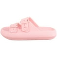 thumbnail image 5 of ABSOLUTE FOOTWEAR Womens Slip On Summer Holiday Buckle Decoration Chunky Slip On Sliders - Pink - US 7, 5 of 7
