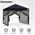 thumbnail image 2 of MASTERCANOPY 10 x 10ft Pop-up Canopy Tent with Mesh Walls, Black, 2 of 6
