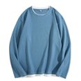 thumbnail image 1 of pstuiky Camisas casuales de manga larga para hombre, Sudadera con capucha de dos piezas, manga larga, redonda, color liso, informal, para hombre tops de invierno para hombre xxxxl, 1 of 4