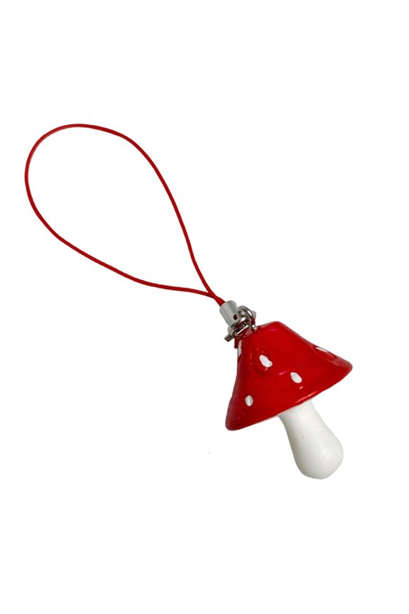 Lovely Resin Mushroom Charm Keyring For Keys Bags Lightweight Compact Design Ideal Gifts For Friend Family by LUVNIMB