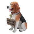 thumbnail image 4 of Ebros Beagle Welcome Greeter With Jingle Collar Sign Statue 12"H Dog Home Decor, 4 of 9