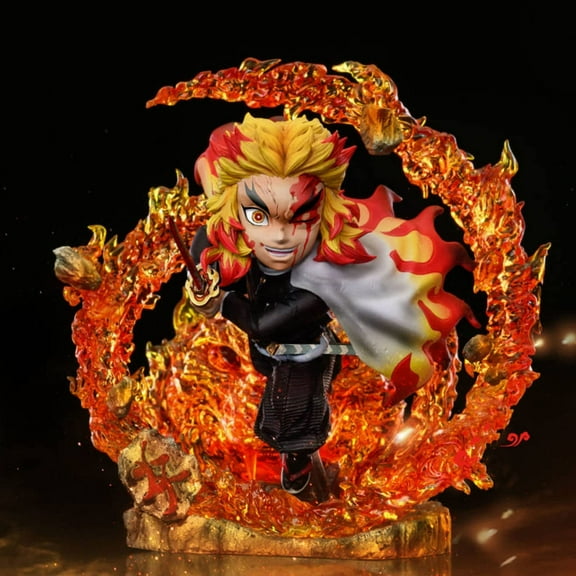 New, Rengoku Shinjurou 10CM/3.9NCH Skill Effects Statue Collectible