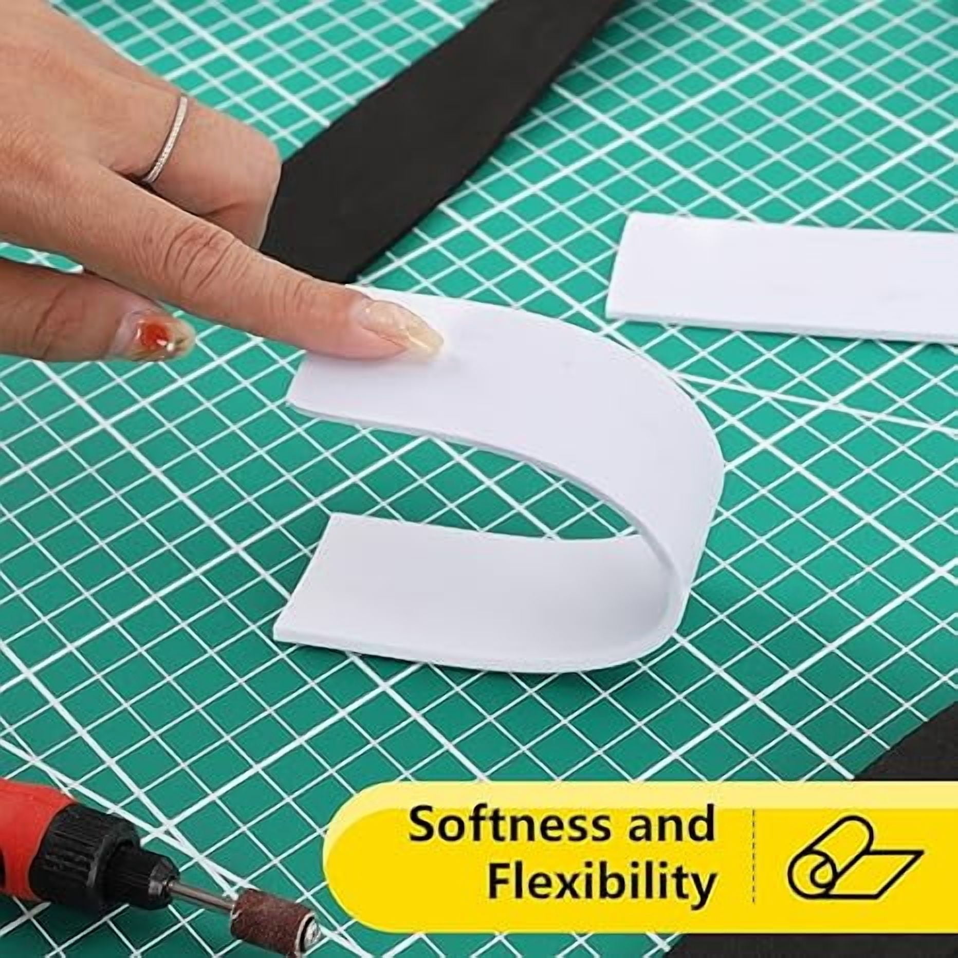 Large 2-Pack 4mm EVA Foam Roll, White EVA Foam Sheet, 59"x13.9" Foam for Craft/Halloween Art/Cosplay Costume/DIY Project with High Density 86kg/m3 (2PCS 4mm White)