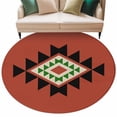 thumbnail image 2 of Red Black Green Boho Round Area Rug 7 FT,Non Slip Living Room Area Carpet,Farmhouse Vintage Abstract Geometric Washable Soft Circular Rug Floor Carpet for Bedside Office Play Room Classroom, 2 of 9
