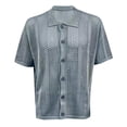 thumbnail image 2 of Daolelai Summer Thin Knitted Sweater Men's Lapel Short-Sleeved Hollow Cardigan European and American Muscle Men's Clothing, 2 of 7