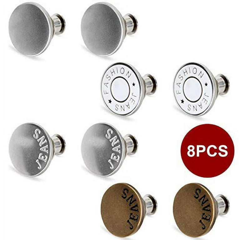 Wholesale Gorgecraft 8 Sets 4 Style Alloy Button Pins for Jeans 