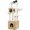 57.5“ Pure Beige, variant on 57.5" Tree with Litter Box Enclosure for Large Indoor Cats | Wooden tower with sisal posts, hammock, condo & top perch; litter box furniture for multi- homes