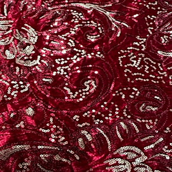 Velvet Designed Sequin Mechanical Stretch Fabric | Spandex Palace