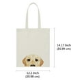 thumbnail image 4 of WIRESTER 14.17 x 12.2 inches Cotton Tote Bag Reusable Grocery Shopping Cloth Bags - Animal Cream Labrador Retriever Dog, 4 of 7