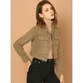 thumbnail image 2 of INSPIRE CHIC Veste Moto Courte en Faux Suède pour Femme à Col Rabattu, 2 of 6
