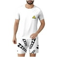 thumbnail image 1 of 2 Pcs Ensembles de Pyjamas pour Hommes Ultra Doux Texturés Tenues Athlétiques Extensibles Col Rond Chemises à Manches Courtes Extensibles Séchage Rapide Vêtements de Détente Shorts Ensembles d'Été Hommes 2 Pcs Chemise de Nuit, 1 of 6