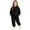 Black, variant on 2 Piece Girls Athletic Sets Solid Crew Neck Long Sleeve Sweatshirt Elastic Cuff Pants Fall Winter Basic Sweatsuit Kids Jogger Clothes