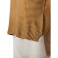 thumbnail image 4 of A2Y Women's Relaxed fit Mock Neck Mossy Fluffy Knit High Low Sweater Dark Mustard S, 4 of 5