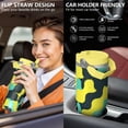 thumbnail image 5 of Leopard Print 30oz Handheld Travel Tumbler with Handle – Double Wall Stainless Steel Insulated Cup, Flip Straw Lid, Leak-Proof & BPA-Free for Hot and Cold Drinks – Durable Coffee & Juice Mug Black, 5 of 6