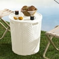 thumbnail image 6 of PPgejGEK Round Laundry Basket with Lid, Large Capacity Imitation Rattan Dirty Clothes Hamper, 42x38x33cm/16.53x14.96x12.99in, Plastic, Black/Gray/White, for Toys Storage, Ventilated, 6 of 6