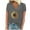 Gray, variant on Wancir Women's V Neck T Shirts Casual Rolled Short Sleeve Side Split Summer Tops Loose Fit