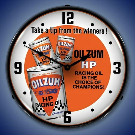 Oilzum HP Oil Wall Clock, Lighted