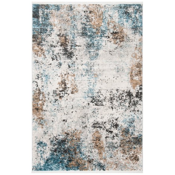 SAFAVIEH Shivan Hudson Abstract Area Rug, Ivory/Grey, 3' x 5'
