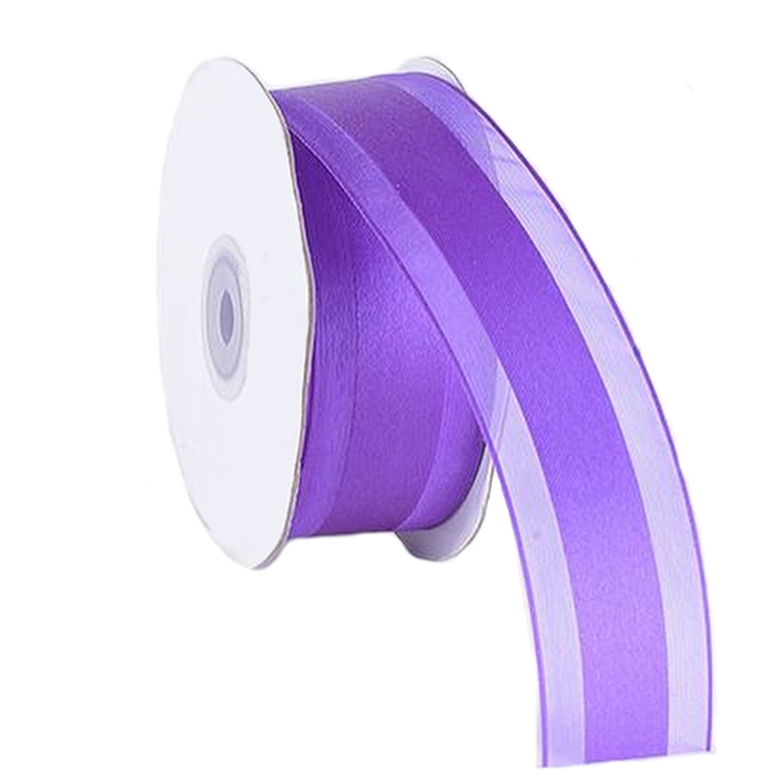 1.5" Wide Organza with Middle Satin Ribbon 25 Yards - Purple - Walmart.com