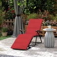 thumbnail image 2 of Outsunny Chaise Longue Pliante avec Coussin, Dossier Réglable, Rouge Vin, 2 of 10