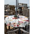 thumbnail image 2 of Outdoor Tablecloth with Umbrella Hole Zipper Colorful Floral Round Tablecloth 54" Waterproof Outside Table Cloth Botanical Garden Flowers Patio Table Cover Tablecloths for Picnic Party, 2 of 8