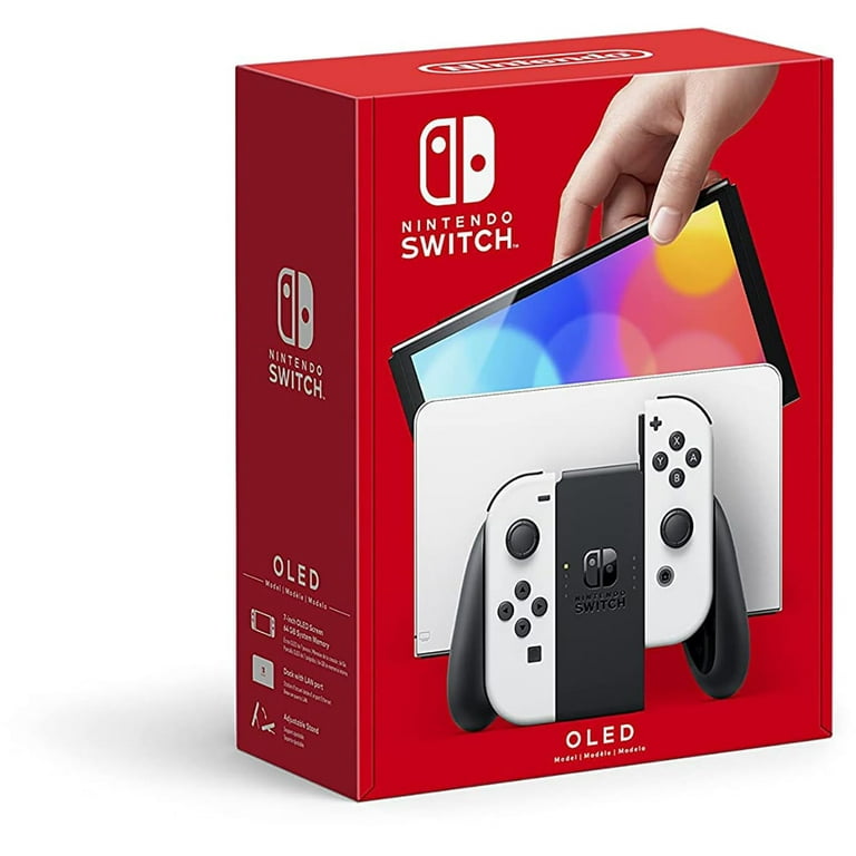 Nintendo Switch OLED White Console with Zelda Breath of the Wild