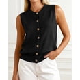 thumbnail image 3 of BTFBM Sweater Vest Women Casual Crewneck Loose Button Down Knit Sleeveless Cardigan Spring Clothes Summer Vest Tops, 3 of 8