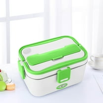Electric Lunch Box Food Warmer: 100W Heated Lunch Box for Adults, 1.8L Portable Fast Heating Lunchbox Food Heater for Car, Truck, Work, Travel, Lonchera Elctrica Porttil 12/24V/110-230V Green