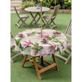 thumbnail image 4 of Outdoor Tablecloth with Umbrella Hole for Patio/Picnic/Party/Camping, Pink Magnolia Waterproof Table Cloth Round Cover Washable, Spring Blooms Botanical Flowers Branches (Dia 60"), 4 of 9