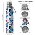 thumbnail image 3 of 29oz Insulated Water Bottle with Tea Infuser, Stainless Steel Travel Mug, Boho Butterfly Decor, 3 of 6