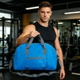 thumbnail image 6 of Lightweight Sports Gym Bag with Pocket, Water Resistant Travel Tote for Women Men, Foldable Portable Carry On Weekender Overnight Bag for Swimming Yoga Fitness Activity Storage, 6 of 7