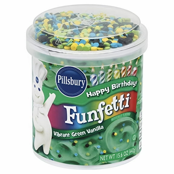 Pillsbury Funfetti Vibrant Green Vanilla Frosting (Pack of 14)