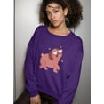 thumbnail image 2 of Pug Heart Eyes Sweatshirt Women -Smartprints Designs, Female 4X-Large, 2 of 4