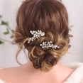 thumbnail image 4 of Wedding Hair Comb Elegant: 2PCS Fake Crystal Bridal Hair Piece Bridal Side Comb, 4 of 6