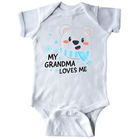 

Inktastic My Grandma Loves me- polar bear Gift Baby Boy or Baby Girl Bodysuit