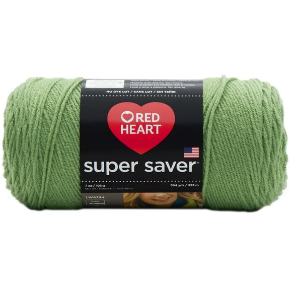 Red Heart Super Saver Tea Leaf Yarn - 3 Pack of 198g/7oz - Acrylic - 4 Medium (Worsted) - 364 Yards - Knitting/Crochet