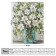 thumbnail image 4 of Pratyus White Flowers Throw Blanket Soft Cozy Plush Flannel Material All Seasons Gifts 50x60in, 4 of 6