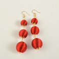 thumbnail image 2 of Pendientes de gota de bolas de hilo para mujer Joyas de gancho de oro colgante de linterna boho - Marrón 荧 大红 304 Yuyangstore Pendientes, 2 of 8