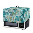 thumbnail image 2 of FOR U DESIGNS Green Gold Marble Print Microwave Oven Cover Uv Protection Shield For Countertop Appliances All-Season Microwave Oven Folding Covers with Top Handle-S, 2 of 8