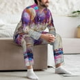 thumbnail image 7 of Pofeuu Colorful Balloon Cake Celebration Print Men's Long Sleeve Pajama Set Pijamas Para Hombres Pijamas Para Hombres Mens Pajamas Set-Small, 7 of 7