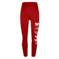 thumbnail image 6 of Feancey Spring Sale 2025 Valentines Day High Waisted Leggings for Women Stretch Tummy Control Workout Tights Heart Letter Print Stretchy Sport Yoga Pants Red M, 6 of 7