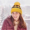 thumbnail image 2 of Bobble Hat Women - Fleece Lined Beanie Hats Ladies Winter Thermal Knitted Wooly Hats with Pom Pom, 2 of 5