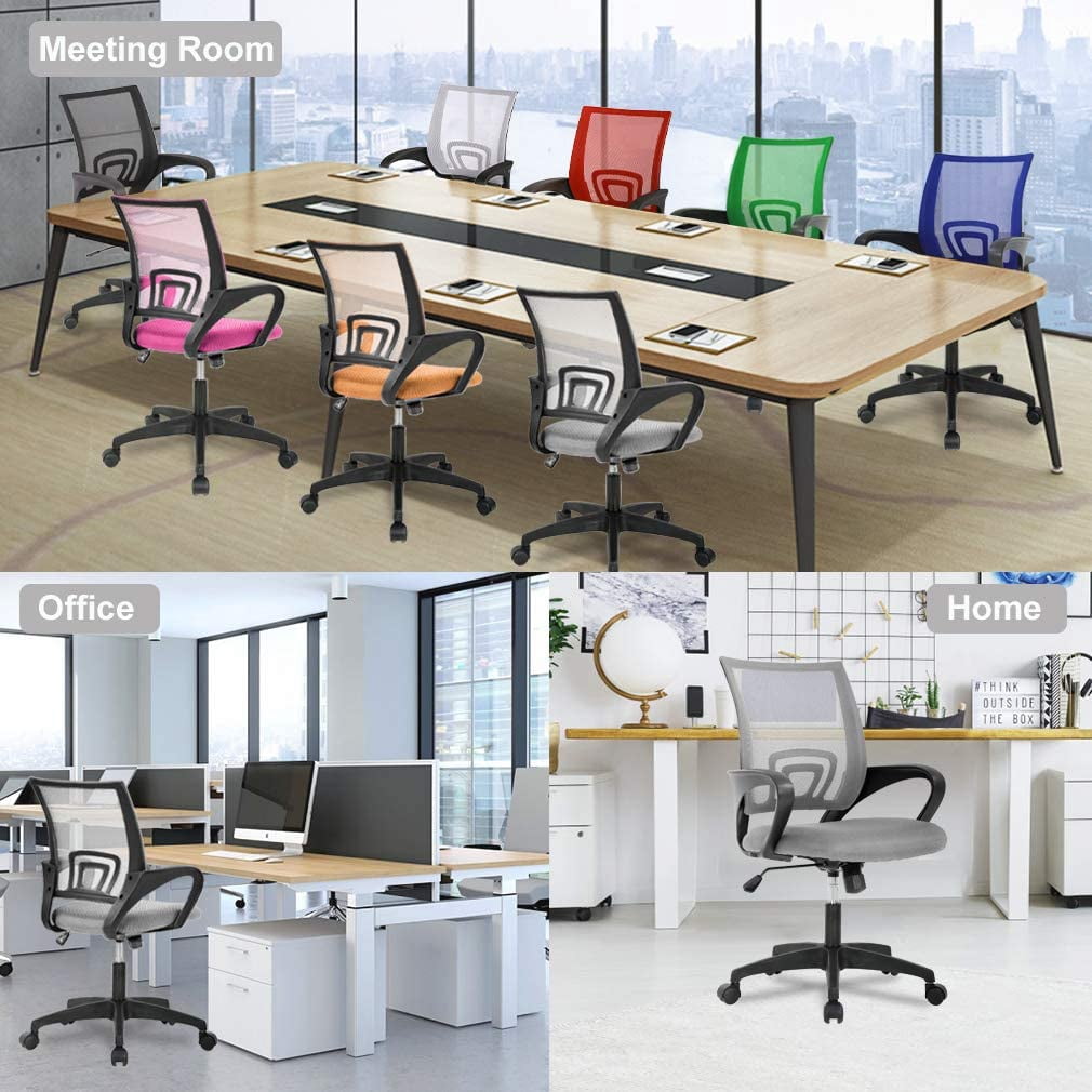 BestOffice Ergonomic Office Chair, Lumbar Support, Adjustable Height with Armrests for Adults(Grey)