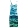 thumbnail image 4 of Lovely Ocean Sea Waves Sleeveless Dress Women's suit dress korean women Dress, 4 of 5
