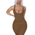 thumbnail image 3 of Women Sexy Bodycon Long Dress Deep V Neck Ribbed Tank Maxi Summer Dresses, 3 of 9