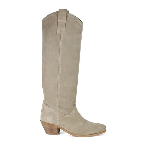 Diba True Women's Ame Thyst Suede Western Tall Slouch Boot (Taupe, 9)