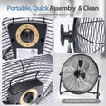 thumbnail image 6 of EDX 20" High Velocity Industrial Floor Fan - 3 Speeds, 120°Adjustable Tilt, Metal Housing/Blades, Powerful Cooling for Warehouse, Garage, Factory and Office, 120W, Black, 6 of 8