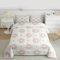 thumbnail image 2 of Homewish Cute Polka Dot Full Size Comforter Sets,Cartoon Flower Floral Bedding Comforter Set,Pink Gray Bedding Sets For Girl,Super Cozy Room Decor Reversible,3-Piece, 2 of 8