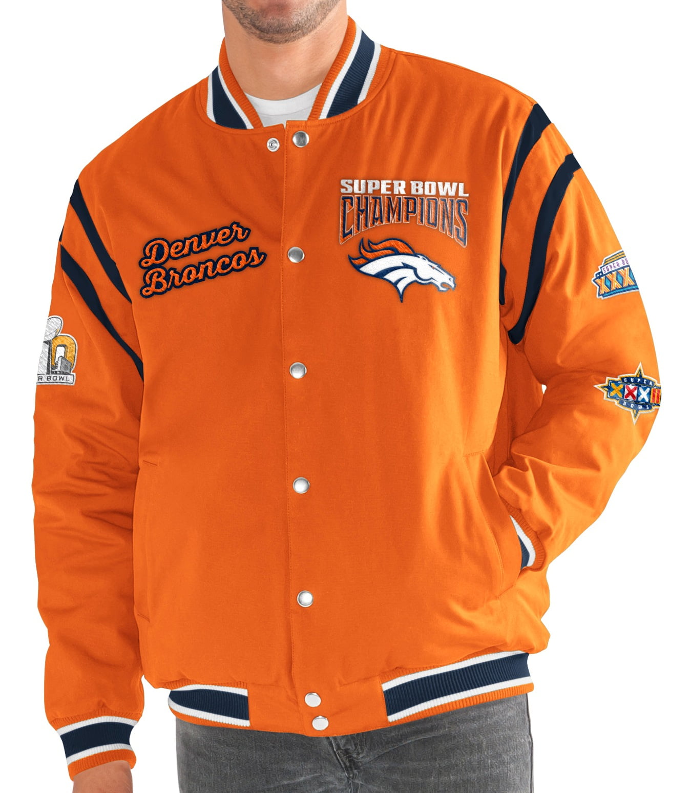 Denver Broncos G-III NFL "All Time" Men's Commemorative Varsity Jacket by G-III Sports
